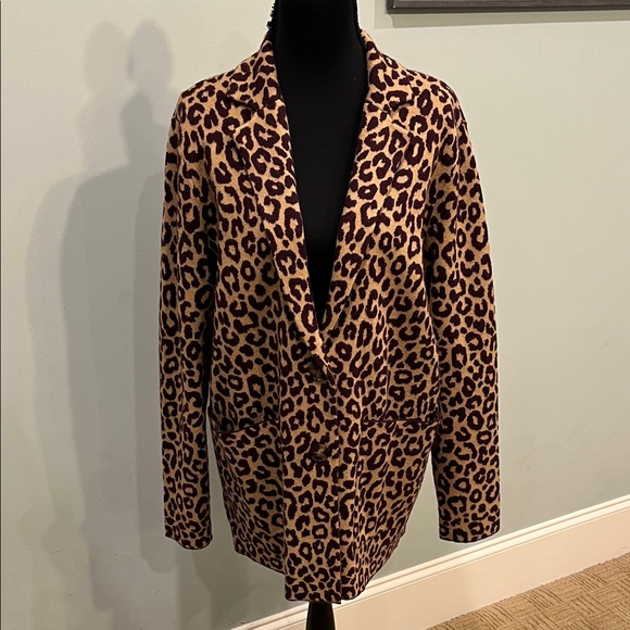 Ann Taylor Jackets & Blazers - Leopard Print Sweater Knit  Women's Blazer